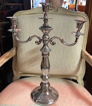 Table 3 Arm Candelabra Silver Tone