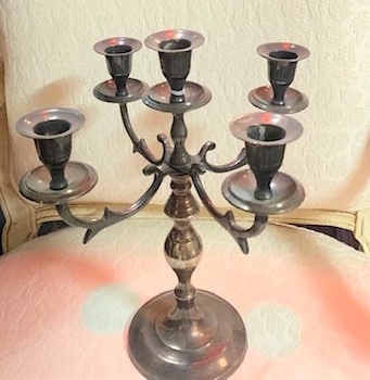 Table 5 Arm Candelabra Silver Tone