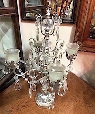 Silver Candelabra Centerpiece with Votive Candle Holders