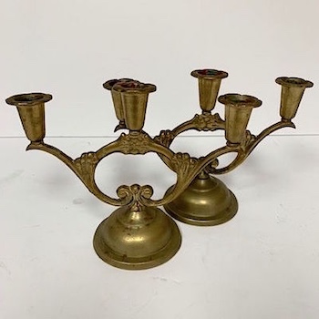 Three Arm Brass Candle Holder