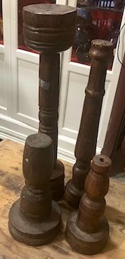 Primitive Wood Candle Holders