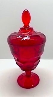 Viking Ruby Red Georgian Covered Candy Dish