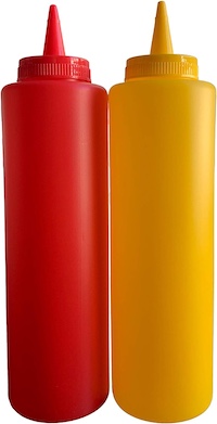Ketchup and Mustard Squeeze Bottle Dispenser Set