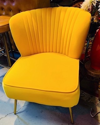 Velvet Mustard Gold Accent Chair