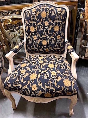 Vintage Black and Gold Bergere Chairs