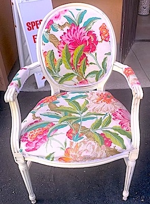 Vintage Cream and Pinks Bohemian Side Parlour Chair