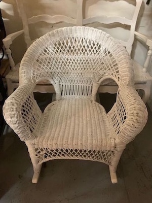 Wicker White Rocking Chair