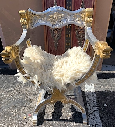 Medieval Renaissance Throne Scissors Curule Chair
