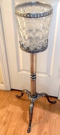 Vintage Champagne Bucket with Ornate Pedestal Stand with Cabriole Legs