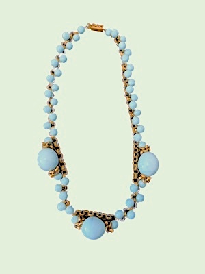 Vintage Choker Small Gold and Turquoise Beads