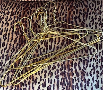 Hollywood Regency Gold Twisted Clothes Coat Hangers Heavy Duty