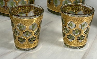 Hollywood Regency Culver Shot Glasses Set of 5