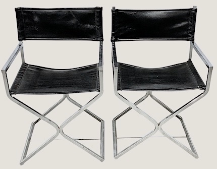 Low Directors Chair Chrome n Leather