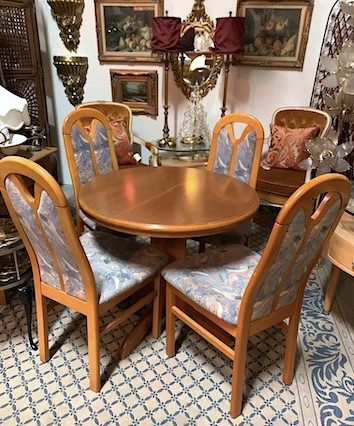 Mid Century Round Teak Dinette Set by Dyrlund of Denmark