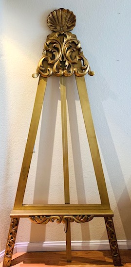  Rococo-Style Gilded Wooden Easel
