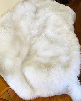 Faux Fur White Lambskin Rug