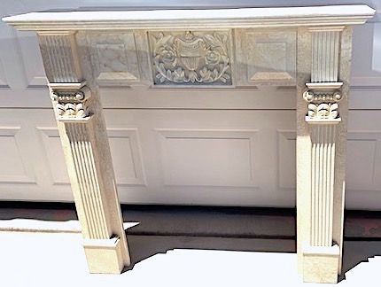 Fireplace Mantle Distress Ivory