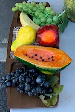 Assorted Artificial Fruits on a MCM Tray