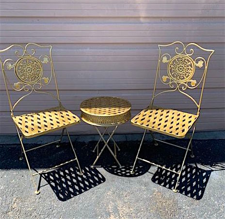 Folding filigree Chairs-Table GoldenSet