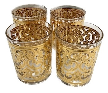 Hollywood Regency Georges Briard Fashioned Glasses Set of 8