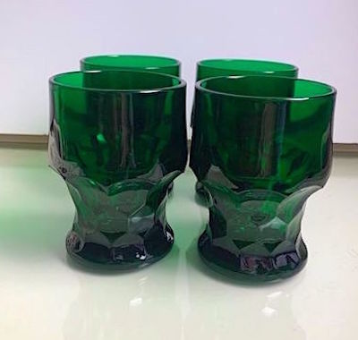 Georgian Honeycomb Forest Green Rock Glasses