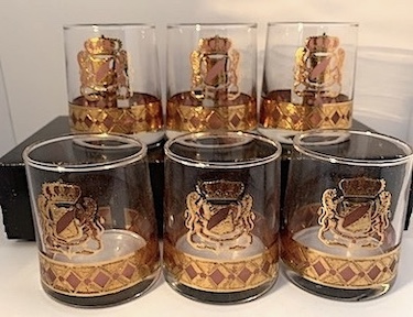 Hollywood Regency Rock Glasses Set of 6