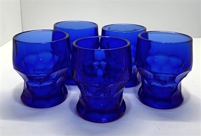 Georgian Honeycomb Cobalt Blue Small Glasses