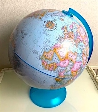 World Map Globe Blue