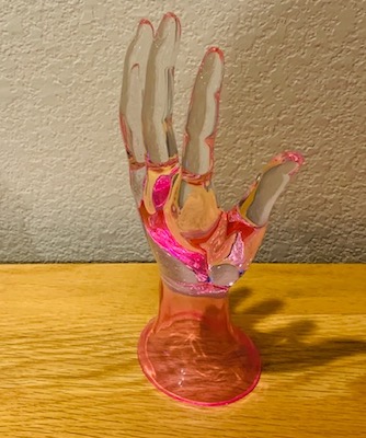 Vintage Clear Acrylic Lucite Hand Ring Holder Jewelry Display