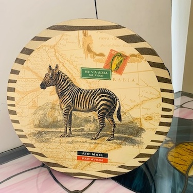 Hat Box - Large  Safari Zebra Print