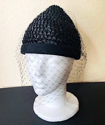 Vintage Mourning Pointed Straw Hat