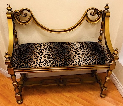 Hollywood Animal Print Gold Bench