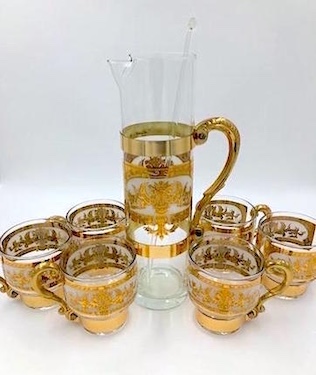 Hollywood Regency Martini Pitcher Set