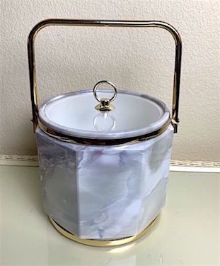 Vintage Marbleized Ice Bucket