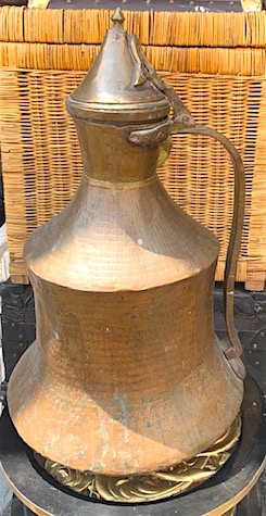 Vintage Large Lidded Middle Eastern Copper Jug