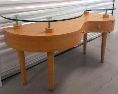 Mid Century Modern Style Floating Top Amorphic Console Table