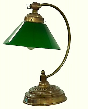 Vintage Art Deco Style Table Lamp  Green Shade