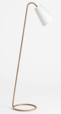 Metal Tube Leaning Floor Lamp Brass