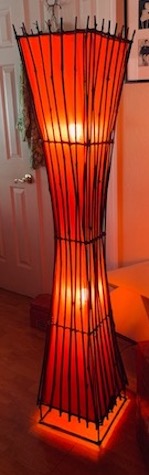 Criss Cross Twigs Red Shade Floor Lamp