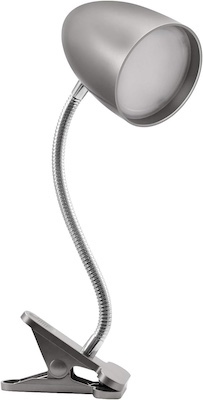 Articulated Matte Silver Shade Desk Clip on Lamp