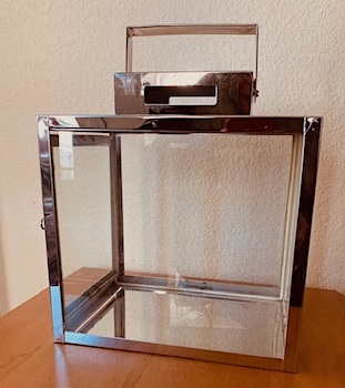 Stainless Steel and Glass Square Candle Lantern