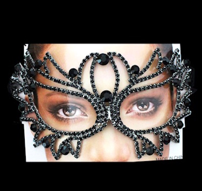 Black Rhinestone Face Mask