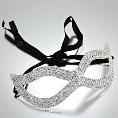 Clear Rhinestone Face Mask