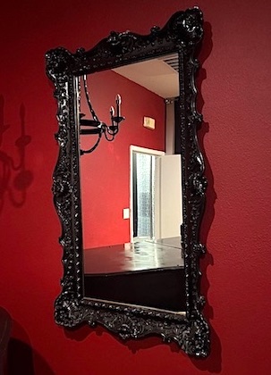 Vintage Ornate Large Black Gothic Mirror