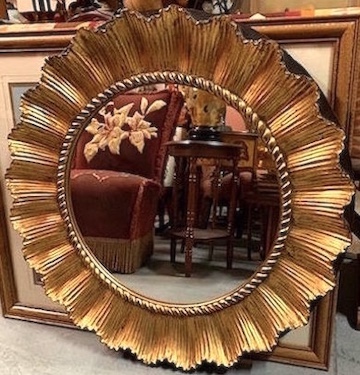 Gold and Black Ruffles Large Wall Mirror