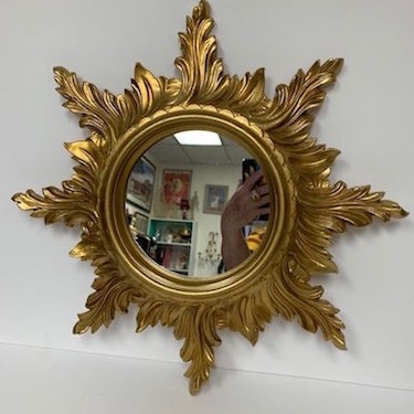 Carved Gold Swirls Wall Mirror