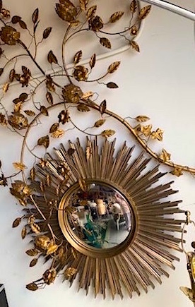 Large Starburst Gold Wall Mirror