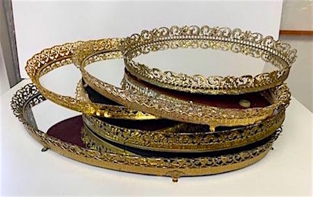 Vintage Assorted Oval Filigree Trays