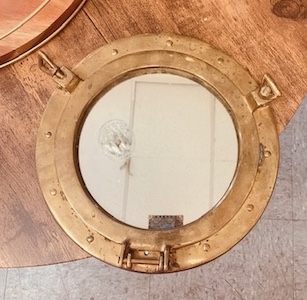 Porthole Small Mirror Antique Brass