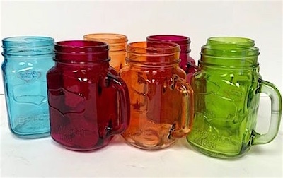 Mason Colored Jars w Handle